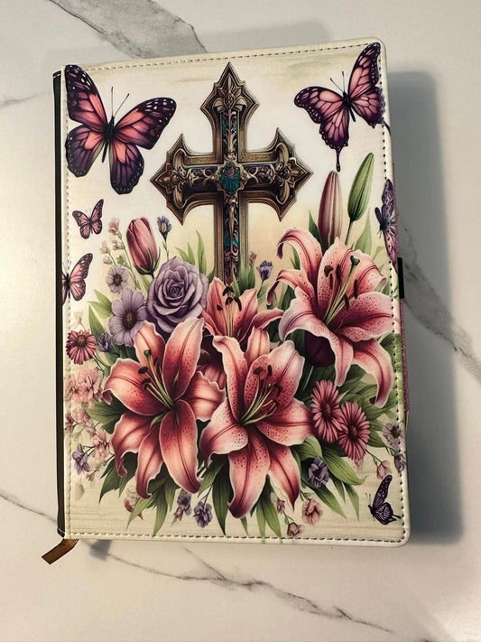 Stain glass cross journal or planner